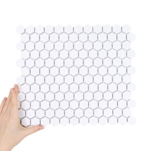 Țiglă Hexagon Mic Alb Lucioasă