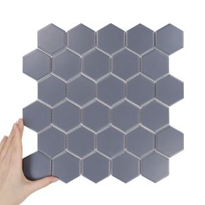Țiglă Hexagon Mare Gri Închis Mată