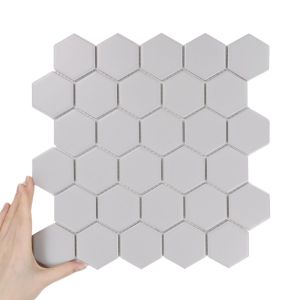 Țiglă Hexagon Mare Gri Deschis Mată