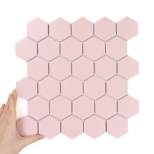 Țiglă Hexagon Mare Roz Mată