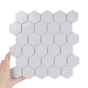 Țiglă Hexagon Mare Gri Deschis Lucioasă