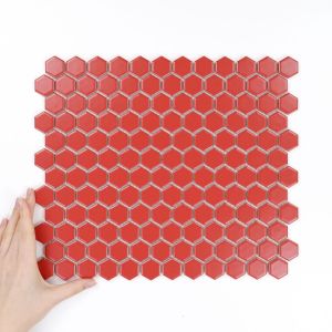 Țiglă Hexagon Mic Roșu Mată