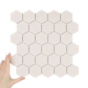 Țiglă Hexagon Mare Cremă Antiderapantă