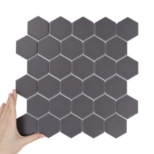 Țiglă Hexagon Mare Antracit Antiderapantă