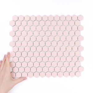 Țiglă Hexagon Mic Roz Mată