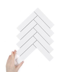 Țiglă Herringbone XL Alb Lucioasă