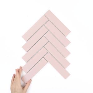 Țiglă Herringbone XL Roz Mată