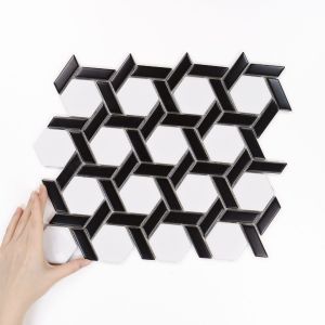 Plăci Hexagon Stella Negru & Alb Mat