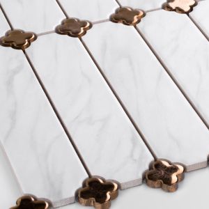 Țiglă Cecile Marble Mată Trifoi Vintage Gold