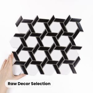 Plăci Hexagon Stella Negru & Alb Mat