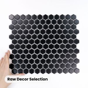 Țiglă Hexagon Mic Negru Mată