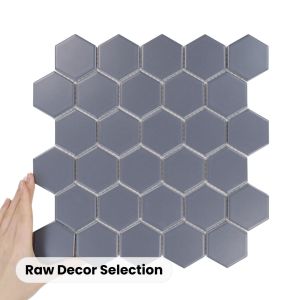 Țiglă Hexagon Mare Gri Închis Mată
