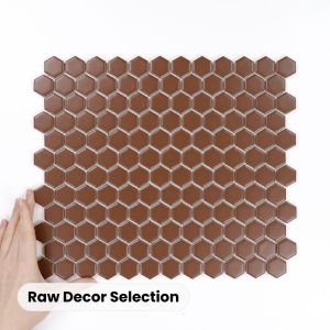 Țiglă Hexagon Mic Maro Mată