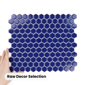 Țiglă Hexagon Mic Albastru Marin Lucioasă