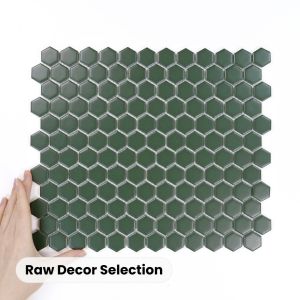 Țiglă Hexagon Mic Verde Închis Mată