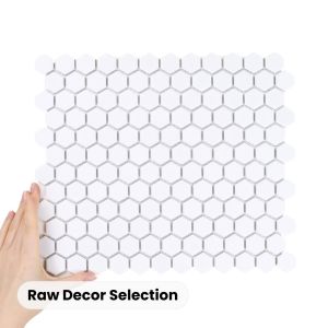 Țiglă Hexagon Mic Alb Lucioasă