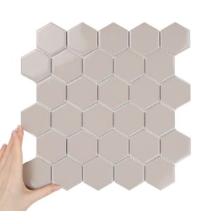 Țiglă Hexagon Mare Cafe Latte Lucioasă