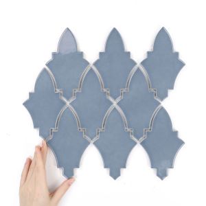 Țiglă Arabesque Shield Teal Blue Lucioasă