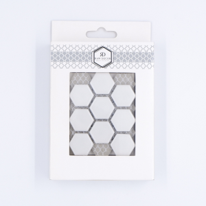 Probă: Hexagon Mic Alb Lucioasă