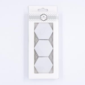 Probă: Hexagon Mare Alb Lucioasă