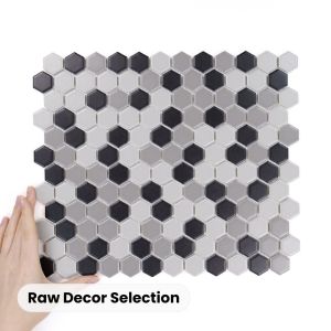 Țiglă Hexagon Mic Gri Mix Mată