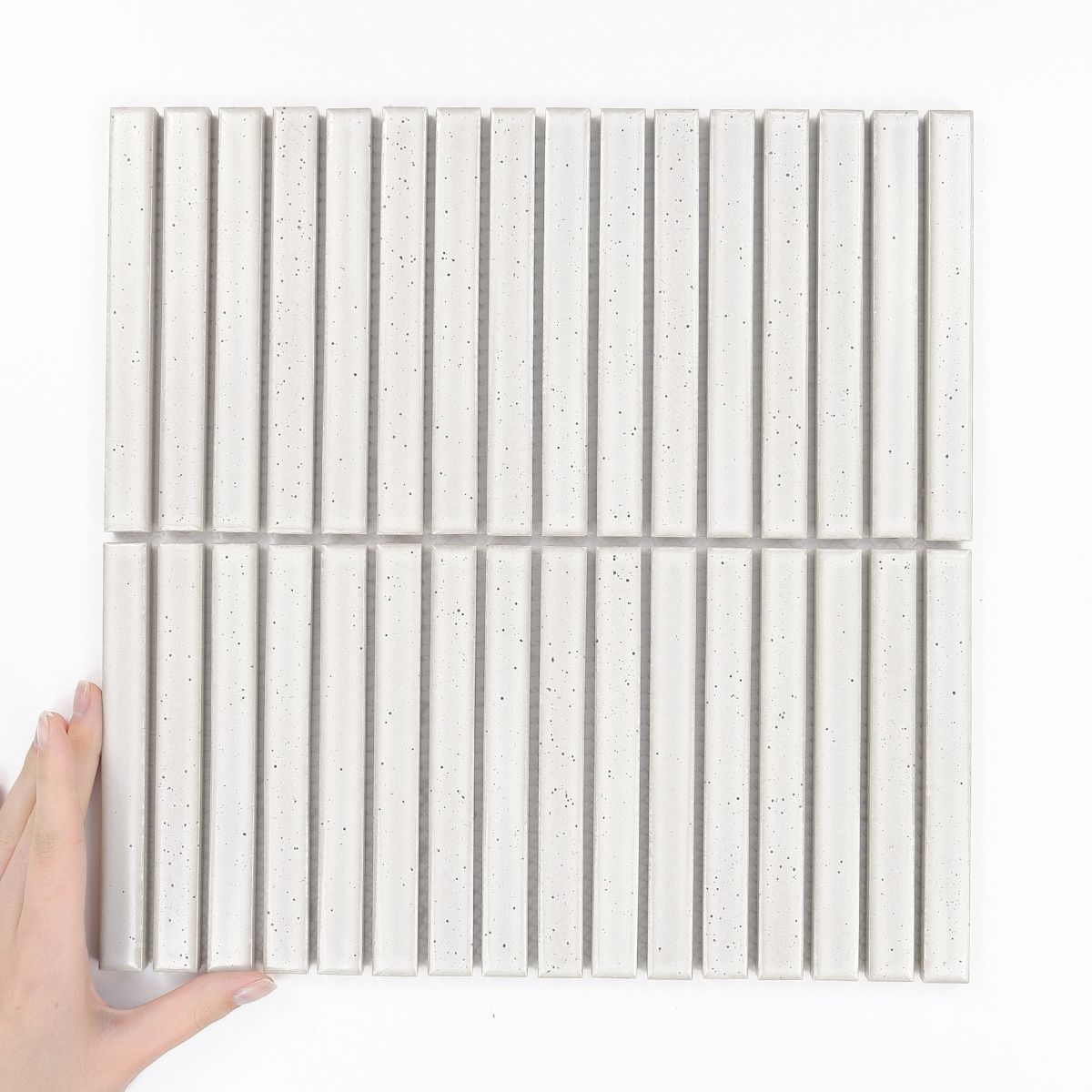 Placi ceramice smălțuite Stick Milky Crush Lucioasă mată țiglă mozaic de gresie albă pentru perete și podea