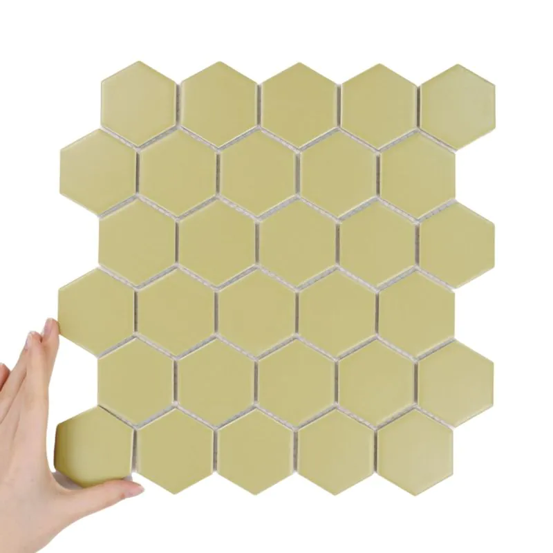 Țiglă Hexagon Mare Golden Olive Mată