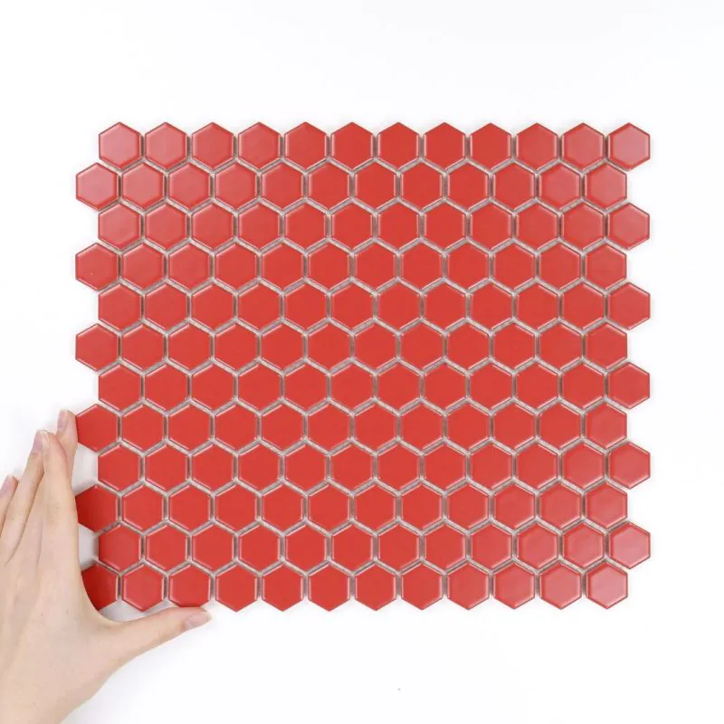 Țiglă Hexagon Mic Roșu Mată