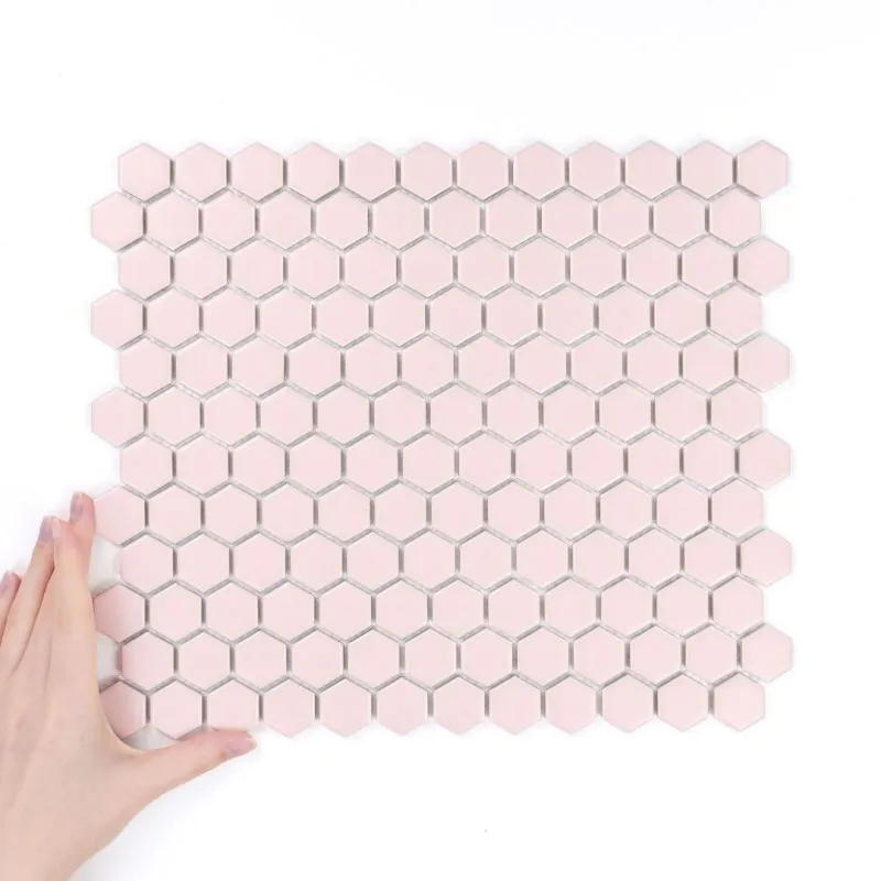 Țiglă Hexagon Mic Roz Mată