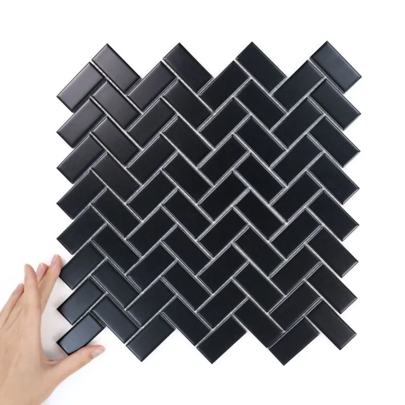 Țiglă Herringbone Negru Mată