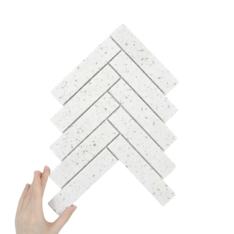 Płytka Jodełka XL Ash Terrazzo Matowa