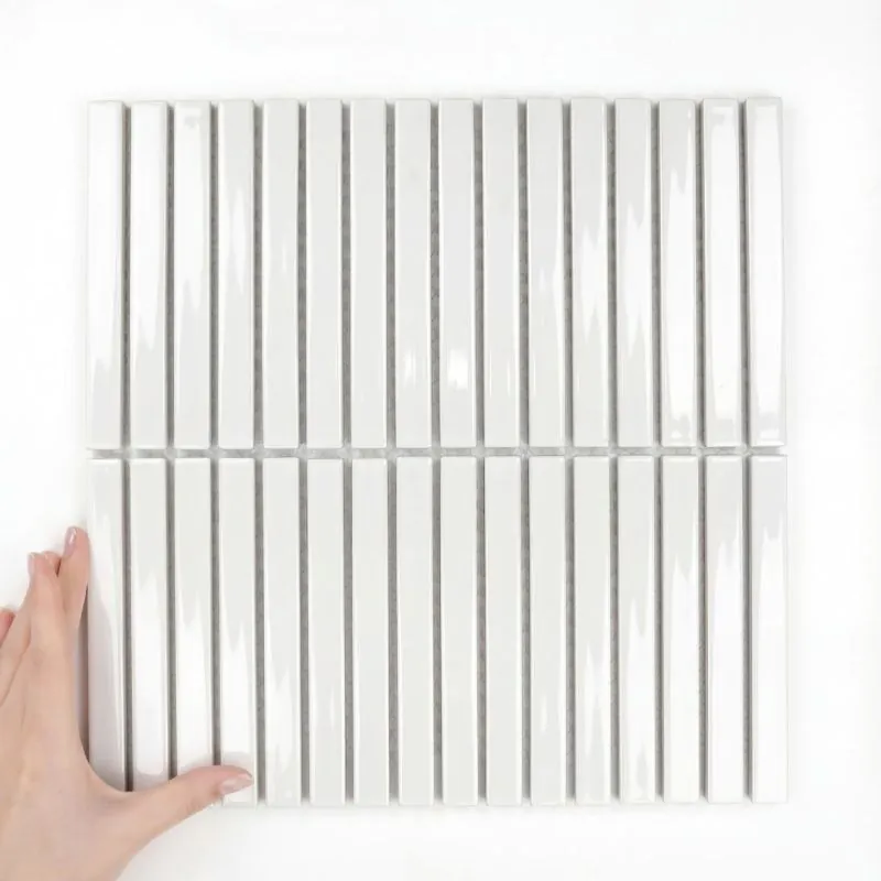 Țiglă Stick Alb Lucioasă