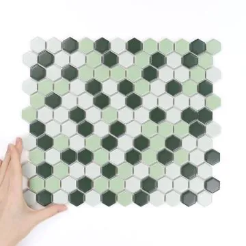 Țiglă Hexagon Mic Verde Mix Mată