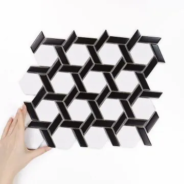 Plăci Hexagon Stella Negru & Alb Mat