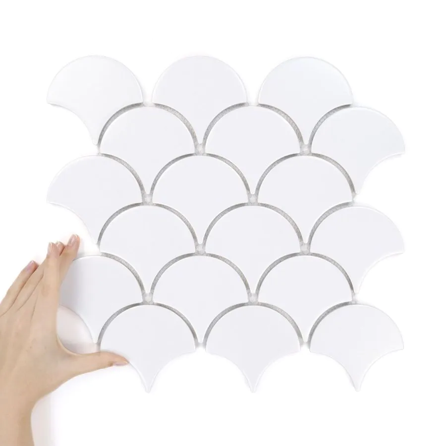 Țiglă Flabellum White Mată