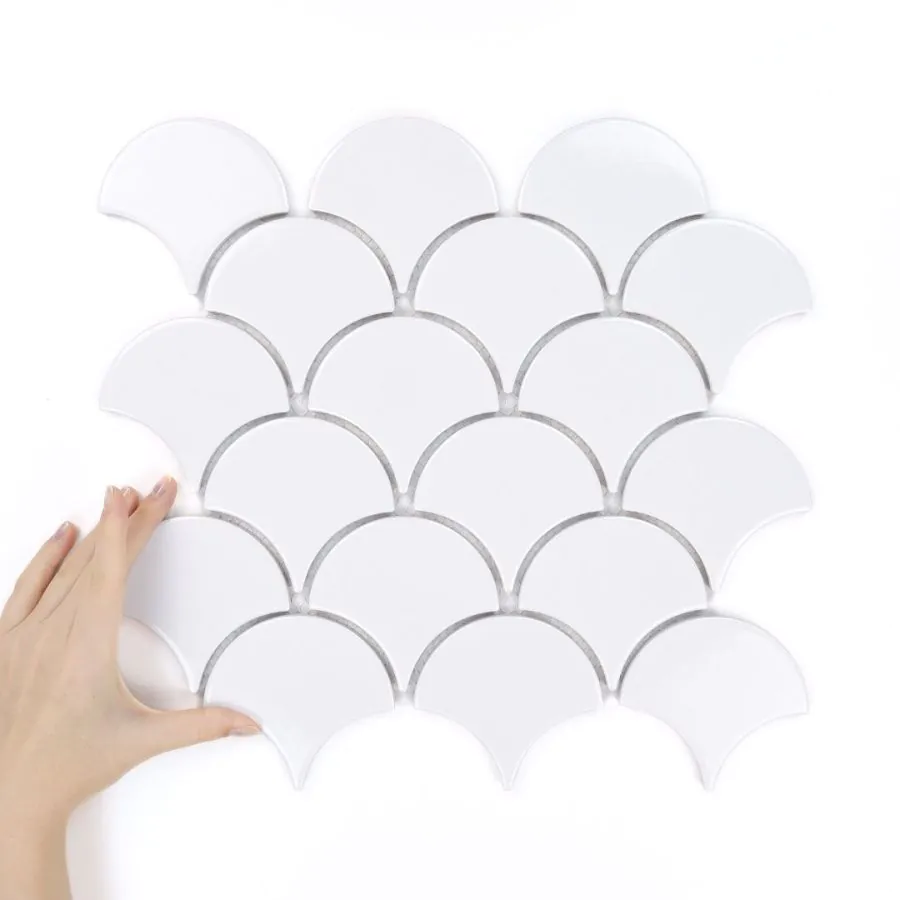 Țiglă Flabellum White Lucioasă