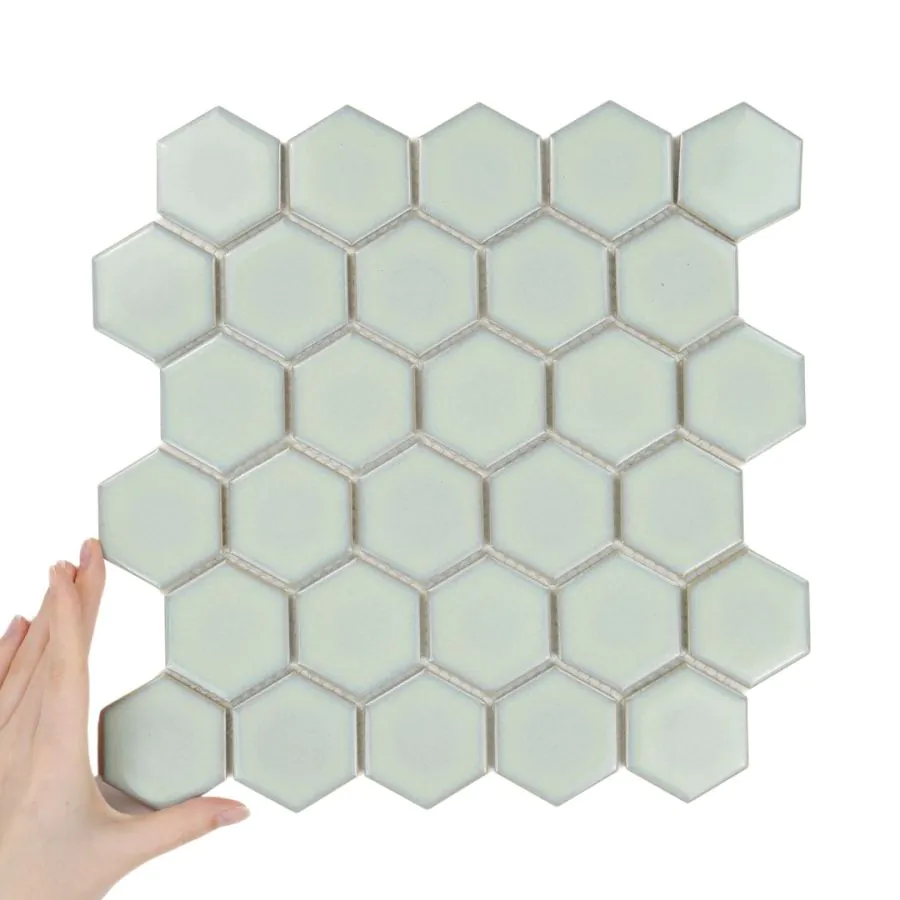 Țiglă Hexagon Mare Light Moss Lucioasă