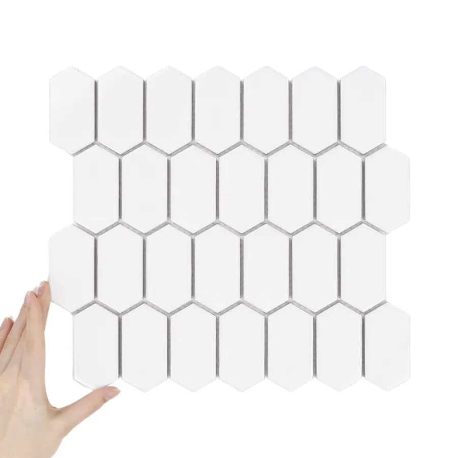 Țiglă Heksalong Alb Mată