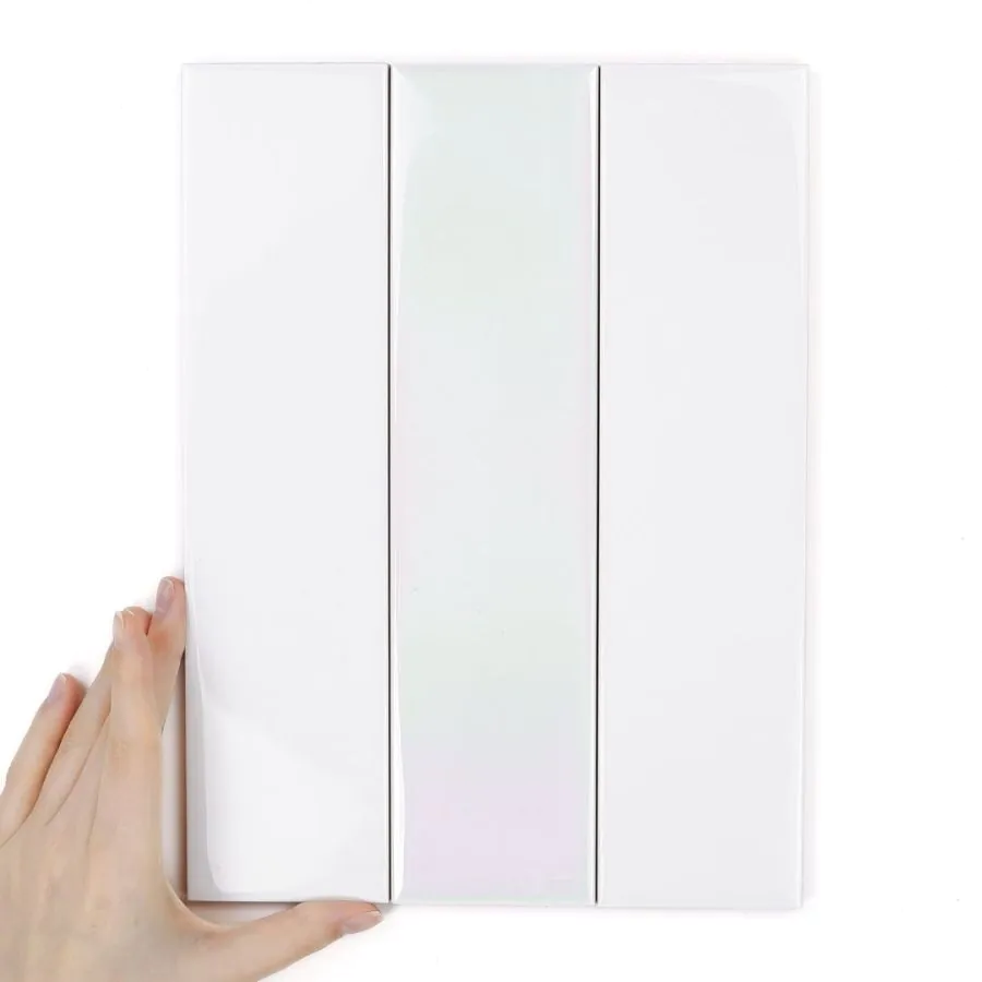 Țiglă Metropolis Holo White Lucioasă (pachet de 3 plăci)