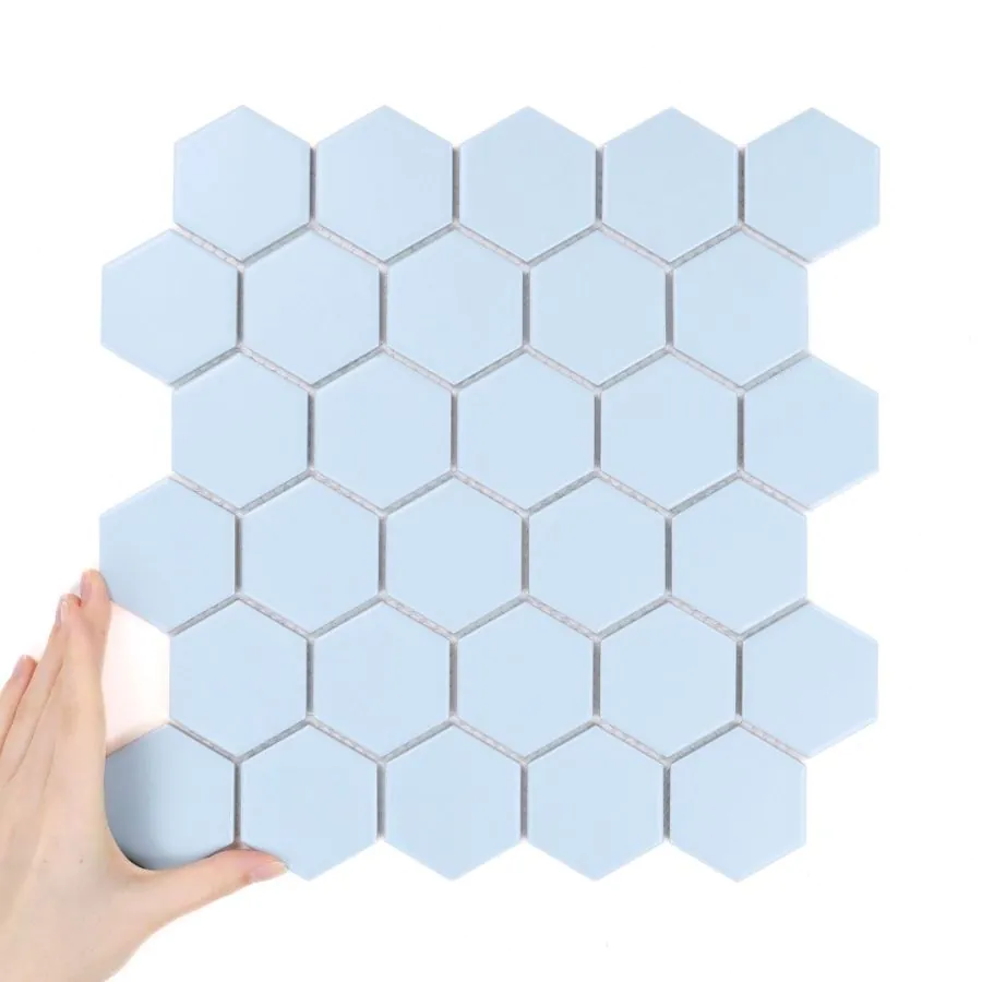 Țiglă Hexagon Mare Albastru Mată