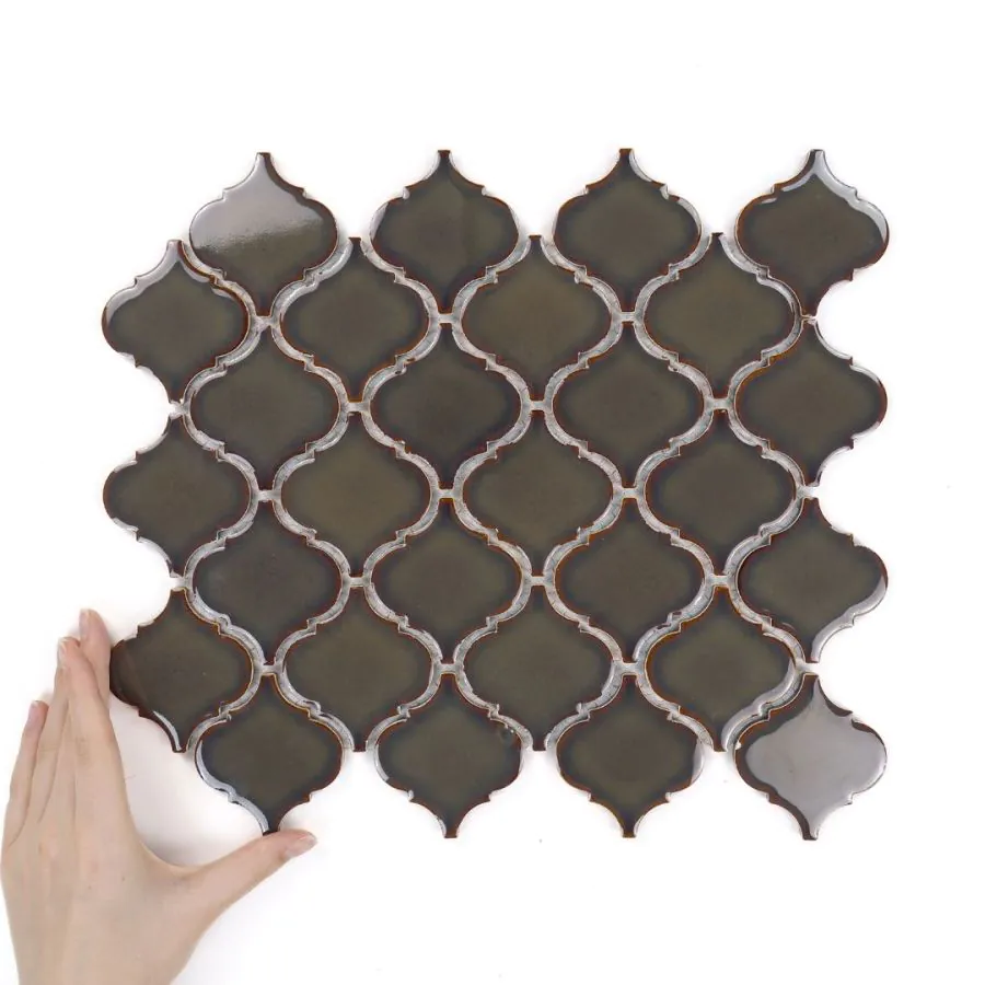 Țiglă Arabesque Mediu Gri Ars Lucioasă