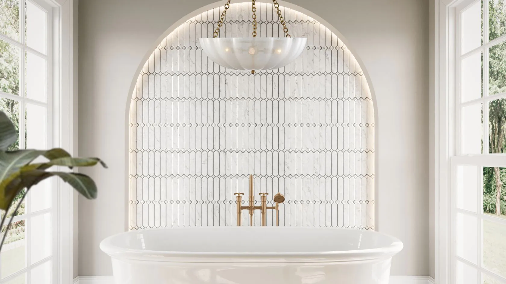 Zaokrąglone formy we wnętrzach: Jak podkreślić ten trend mozaikami?