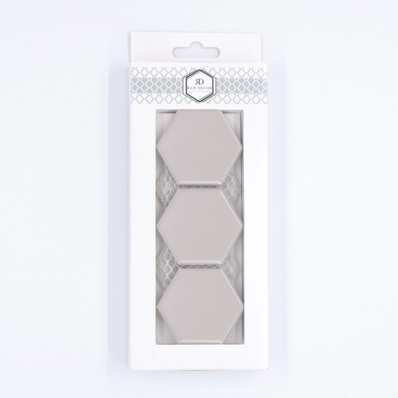 Probă: Hexagon Mare Gri Deschis Lucioasă