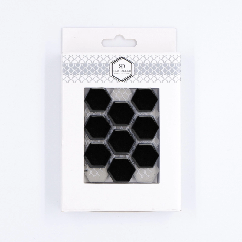 Probă: Hexagon Mic Negru Lucioasă