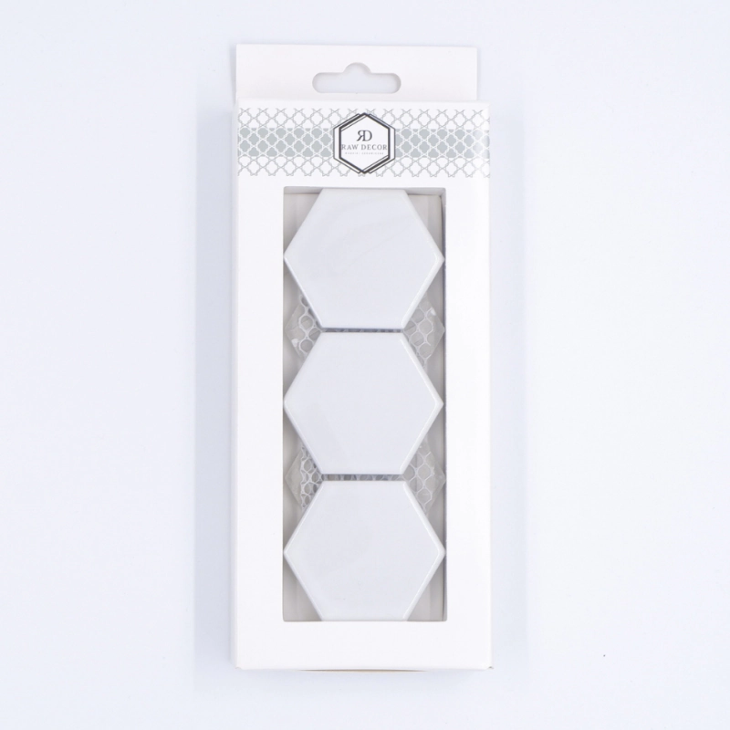 Probă: Hexagon Mare Alb Mată