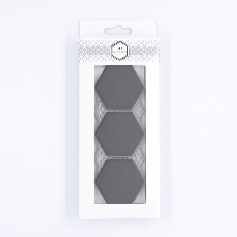 Probă: Hexagon Mare Gri Închis Mată