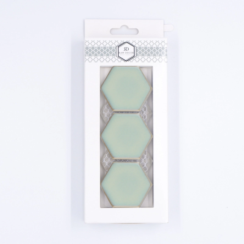 Probă: Hexagon Mare Light Moss Lucioasă
