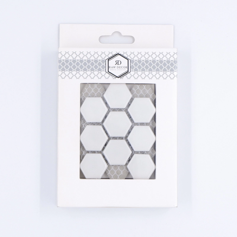 Probă: Hexagon Mic Alb Lucioasă