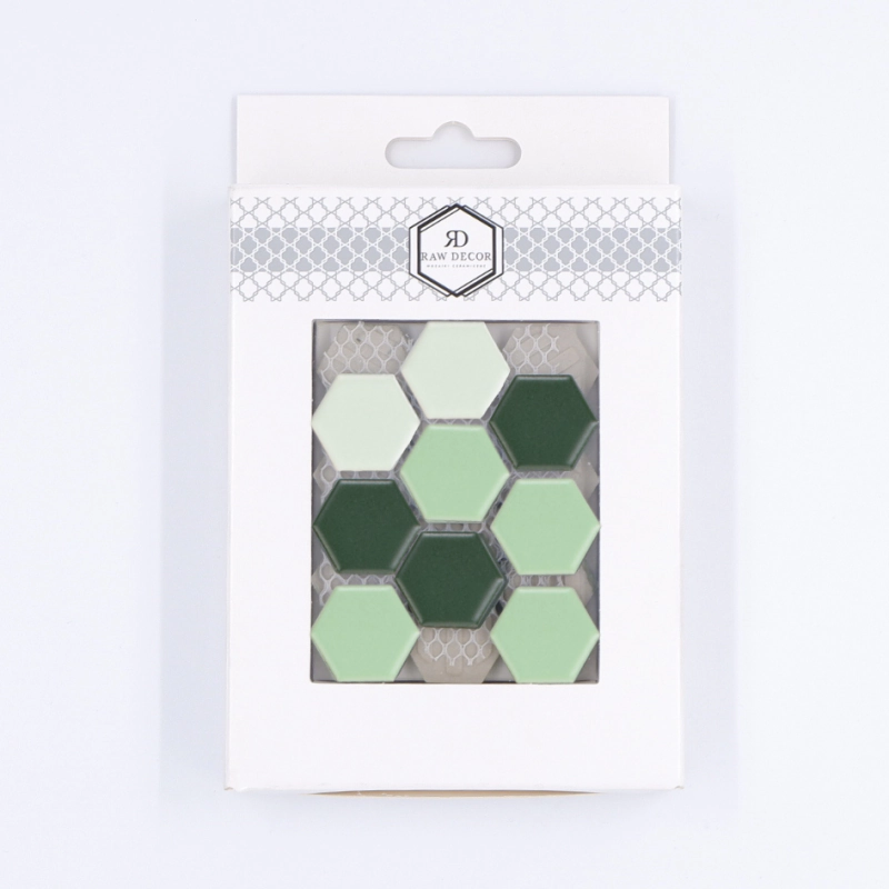 Probă: Hexagon Mic Verde Mix Mată